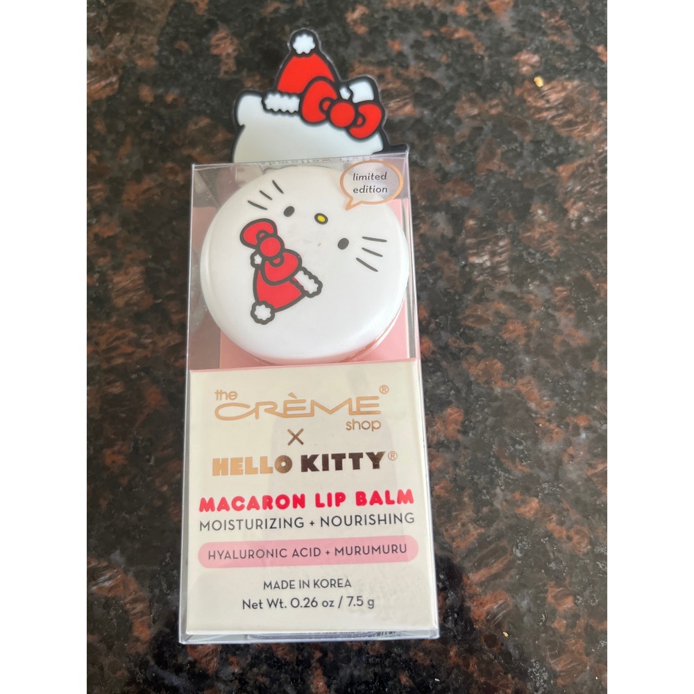 The Crème Shop x Hello Kitty Macaron Lip Balm Holiday Limited Edition Santa Hat